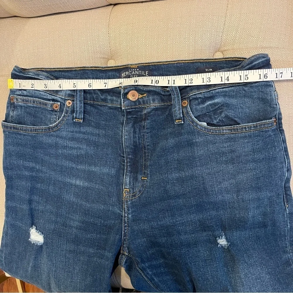 BR:  J Crew Mercantile Flex Jean Men’s Slim Medium Wash straight leg 33
